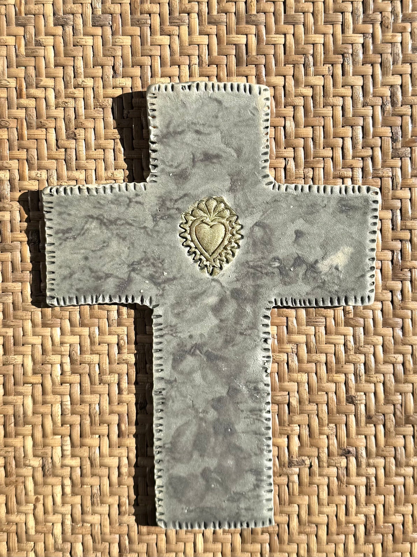 Cruz Sagrado Corazón Azul