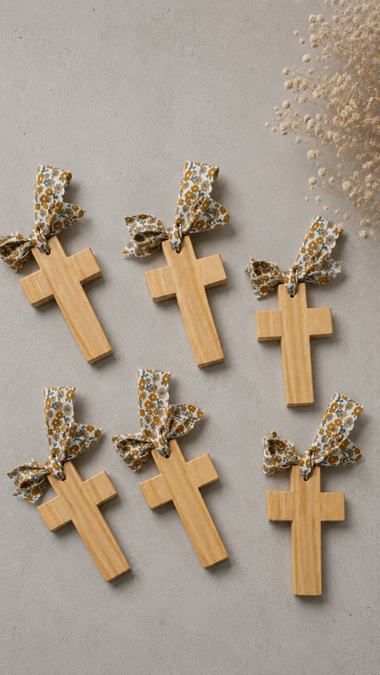 Pack Cruces de madera Floreada