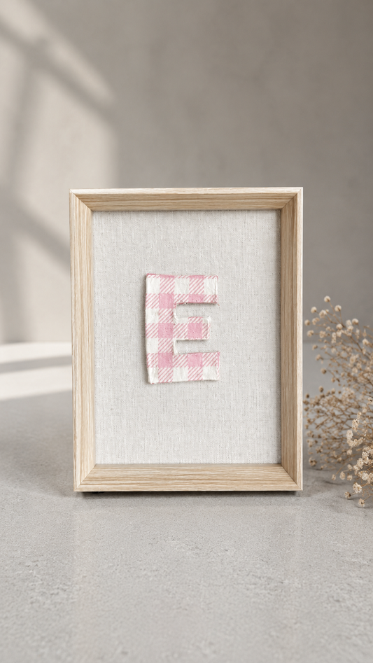 Cuadro Letra Vichy Rosado