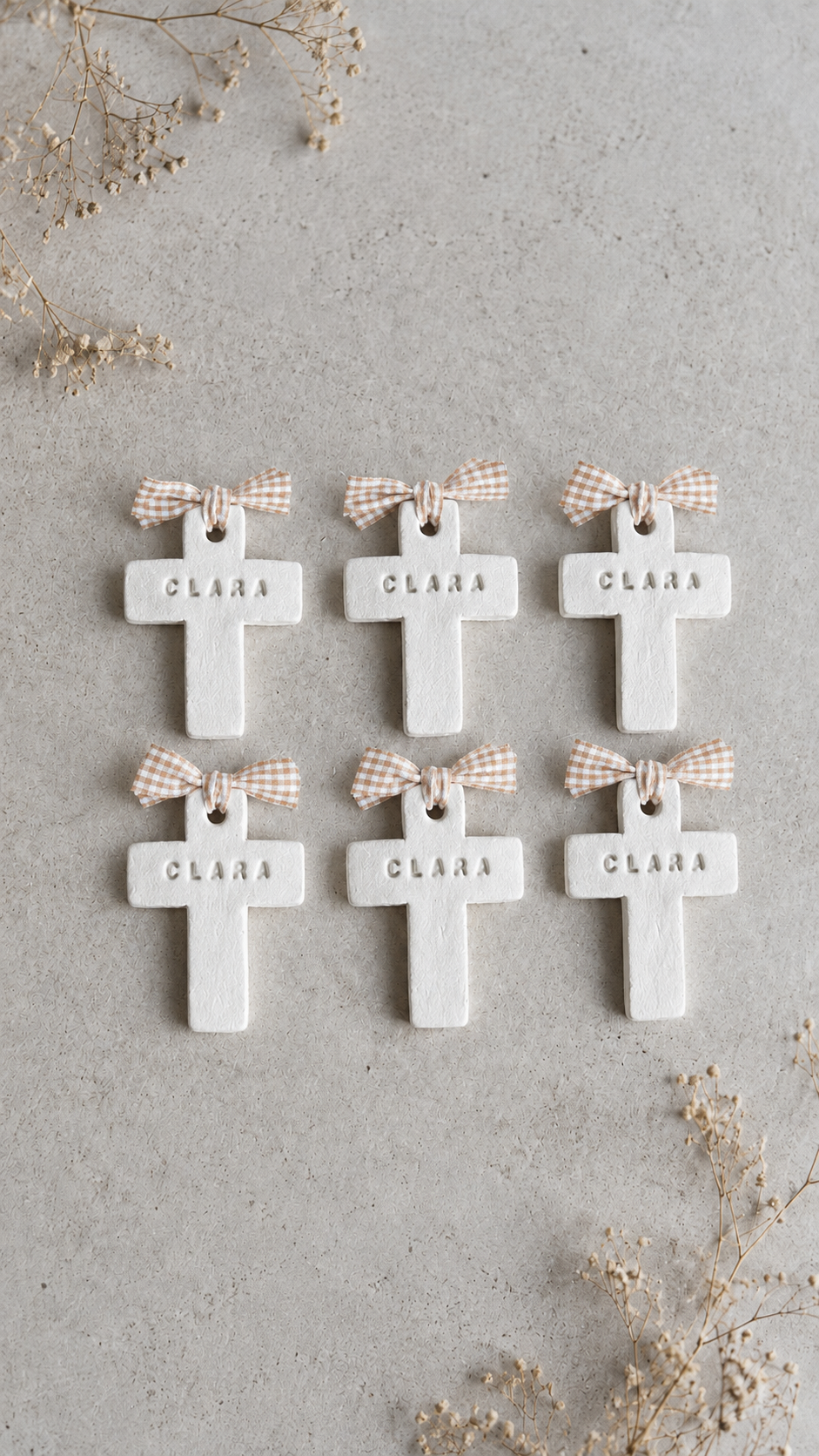 Pack Cruces Nombre Vichy Beige